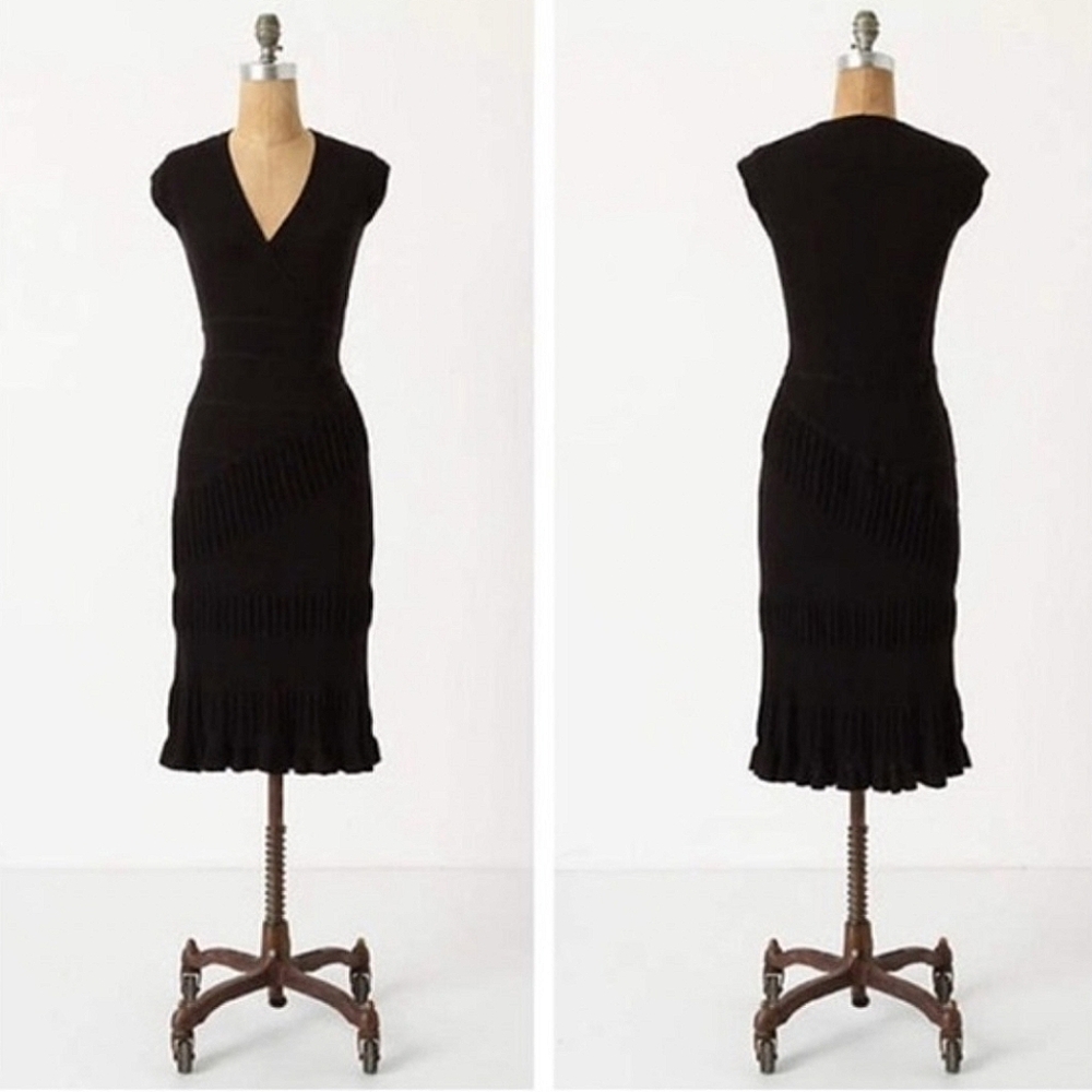 NWT Anthropologie Black Midi Sweater Dress – Size M 🖤